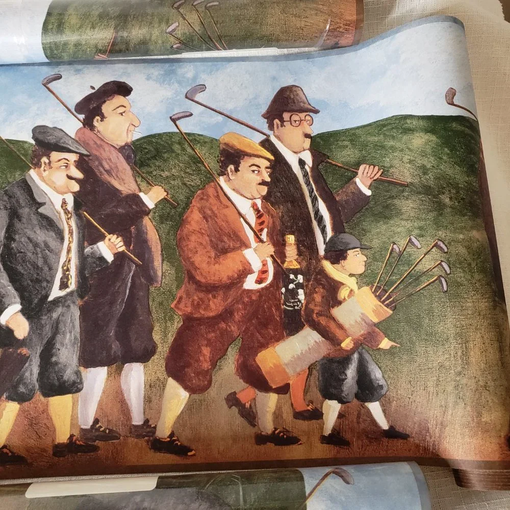 4 Rolls of Turn Of The Century Golfers Boarder Wallpaper Complete Rolls